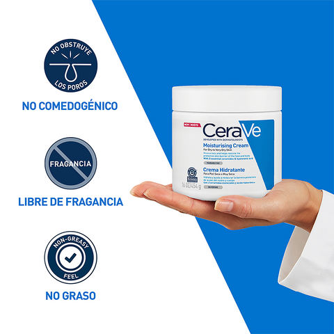 Cerave Hidratante Piel Seca A Muy Seca 454g Crema Facial Y Corporal