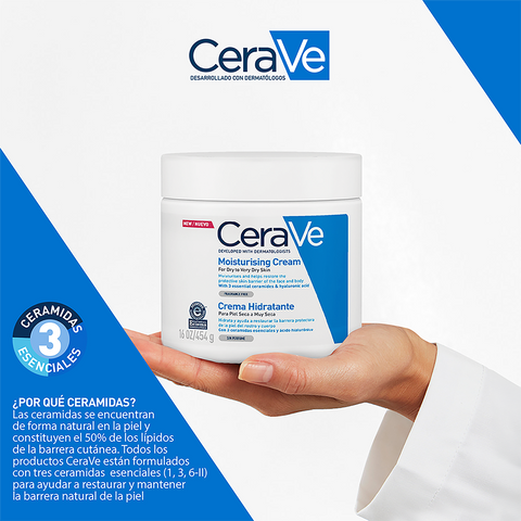 Cerave Hidratante Piel Seca A Muy Seca 454g Crema Facial Y Corporal