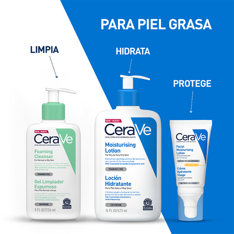 Cerave Limpiador Espumoso Piel Grasa 236ml Gel Facial