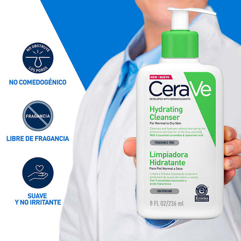 Cerave Limpiador Hidratante Piel Seca 236ml Locion Facial Y Corporal