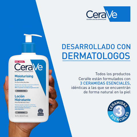 Cerave Hidratante Piel Normal Y Seca 473ml Locion Facial Y Corporal