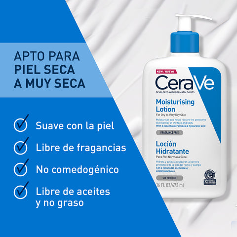 Cerave Hidratante Piel Normal Y Seca 473ml Locion Facial Y Corporal