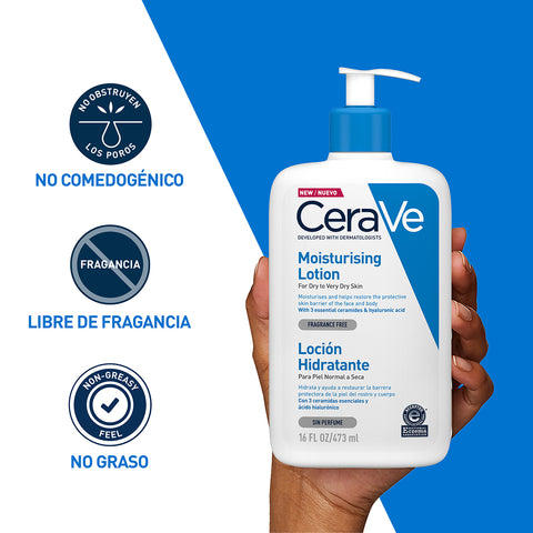 Cerave Hidratante Piel Normal Y Seca 473ml Locion Facial Y Corporal