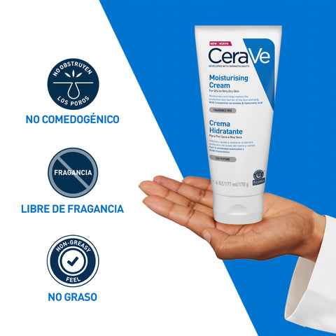 Cerave Hidratante Piel Seca A Muy Seca 177ml Crema Facial Y Corporal