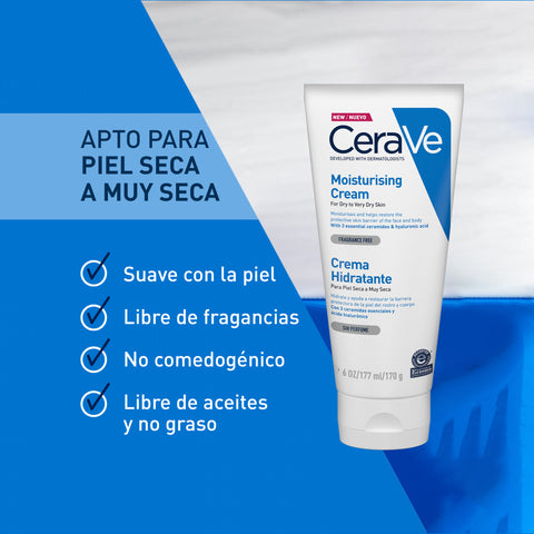Cerave Hidratante Piel Seca A Muy Seca 177ml Crema Facial Y Corporal