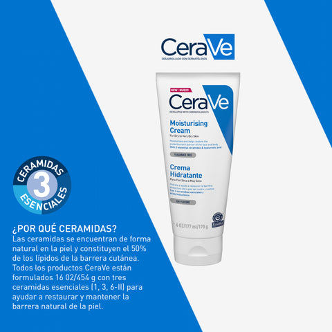 Cerave Hidratante Piel Seca A Muy Seca 177ml Crema Facial Y Corporal
