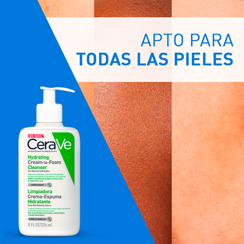 Cerave Limpiadora Hidratante 236ml Crema Espuma Facial Y Corporal
