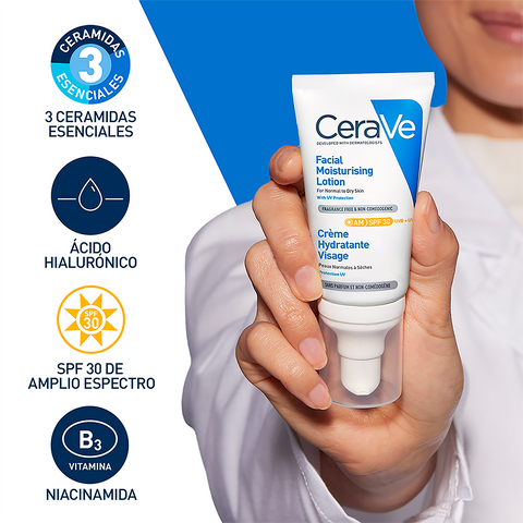 Cerave Hidratante Piel Normal Y Seca Am Spf30 52ml Locion Facial