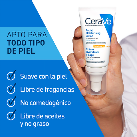 Cerave Hidratante Piel Normal Y Seca Am Spf30 52ml Locion Facial