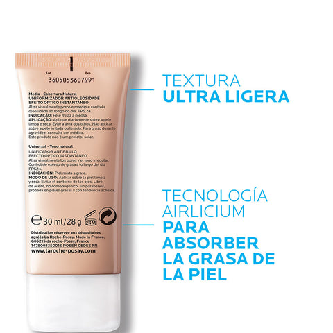 BB Cream con SPF 24 piel mixta a grasa Effaclar BB Blur 30ml La Roche Posay
