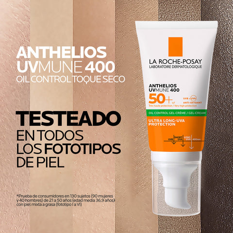 Protector Solar Anthelios Xl Protector Solar Toque Seco Piel Grasa Spf50+ 50ml Crema Facial La Roche Posay