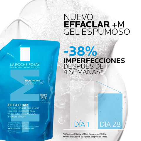 Gel Limpiador Effaclar +M Refill Pieles Mixtas a Grasas 400ml La Roche Posay