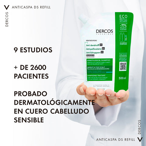 Vichy Shampoo Anticaspa Dercos DS para Cabello Graso Refill 500ml