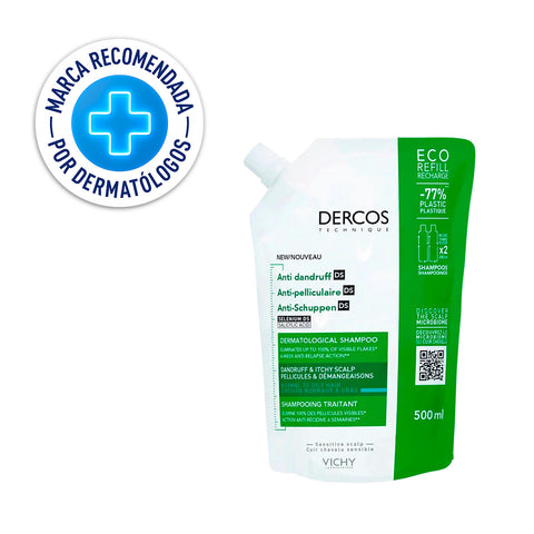 Vichy Shampoo Anticaspa Dercos DS para Cabello Graso Refill 500ml