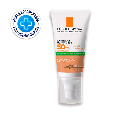 Protector Solar Facial Anthelios Oil Control Gel Crema UVMune 400 Con Color SPF 50+ 50ml La Roche Posay