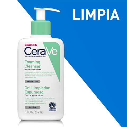 Cerave Limpiador Espumoso Piel Grasa 236ml Gel Facial