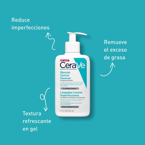 Cerave Limpiador Control Imperfecciones Piel Grasa 236ml Gel Facial