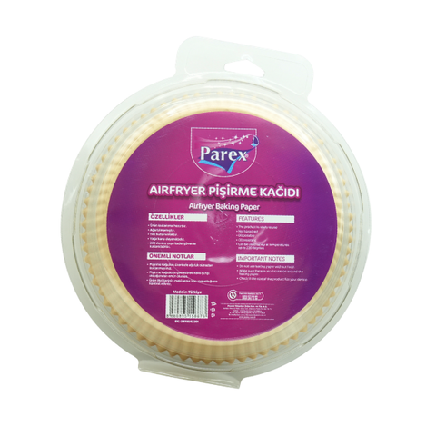 Papel de hornear Parex para freidora de aire desplegado en canasta circular | Shopy Guatemala