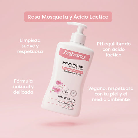 Jabón Íntimo Rosa Mosqueta Babaria 300ml - Shopy Guatemala