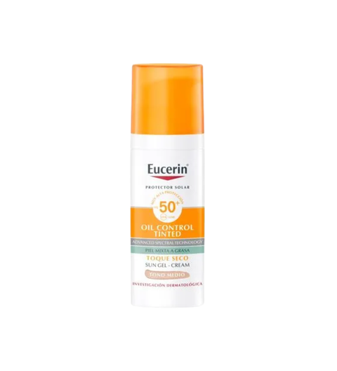 Protector Solar Eucerin Toque Seco Tono Medio SPF50 de 50 ml
