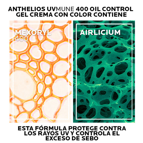 Protector Solar Facial Anthelios Oil Control Gel Crema UVMune 400 Con Color SPF 50+ 50ml La Roche Posay