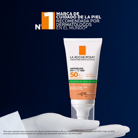 Protector Solar Facial Anthelios Oil Control Gel Crema UVMune 400 Con Color SPF 50+ 50ml La Roche Posay