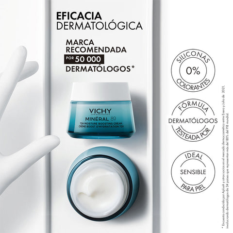 Vichy Mineral 89 Crema Hidratante 72hrs Hidratación Intensa 50ml