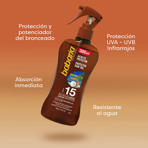 Aceite Bronceador Spray SPF15 Babaria 300ml