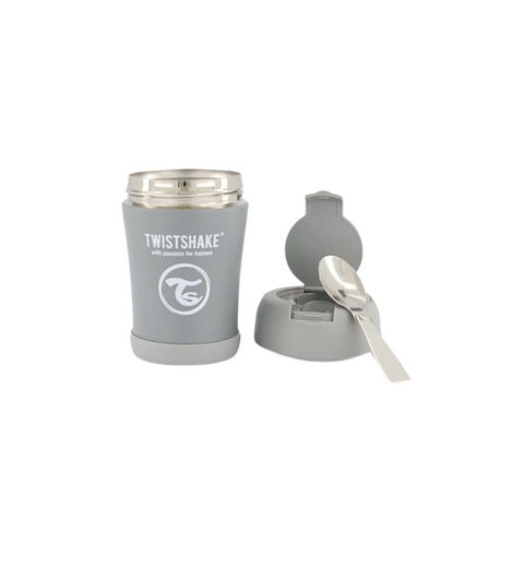 Contenedor Comida Caliente/Frio Gris 350ml Twistshake
